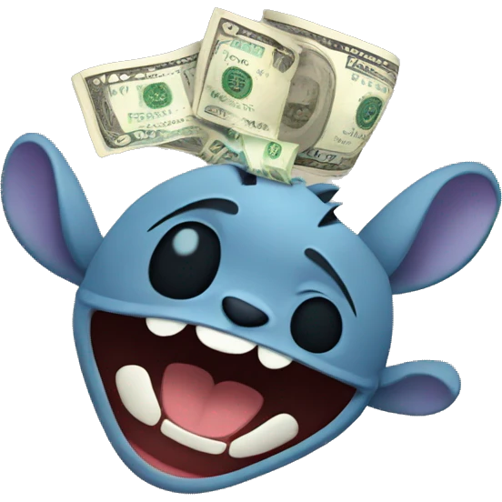 stich con billetes emoji