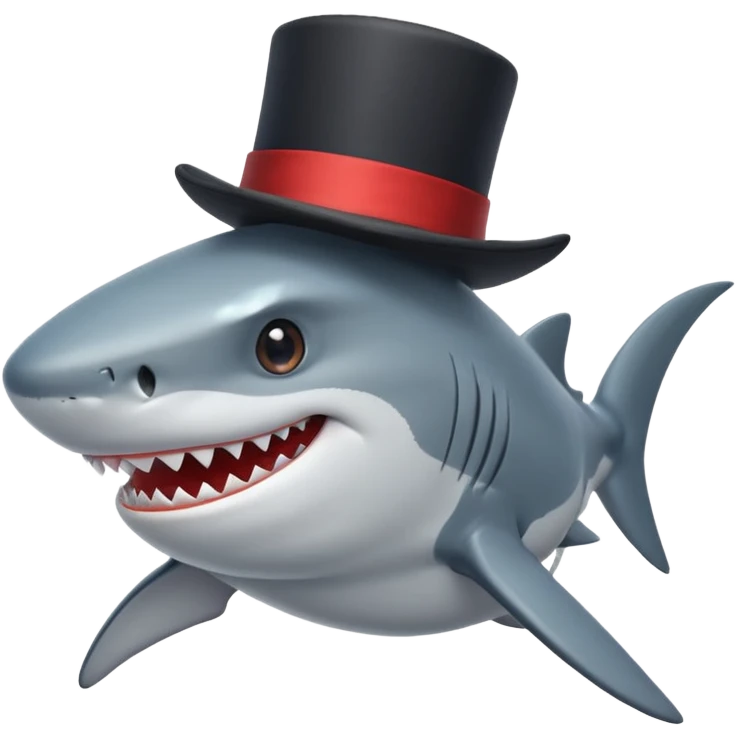 Shark with a top hat emoji