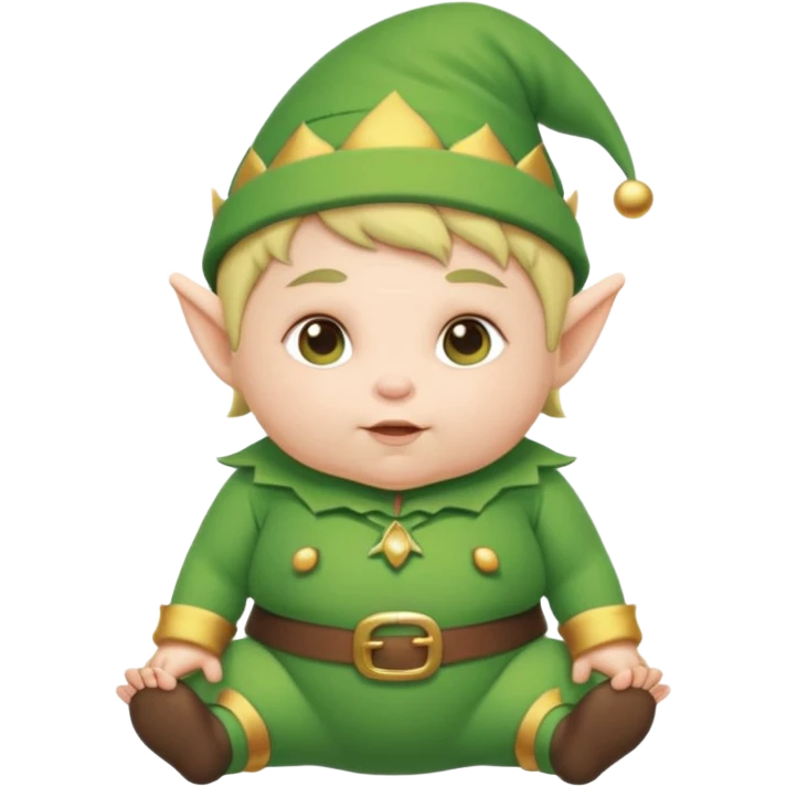 Chubby elf baby with green outfit emoji