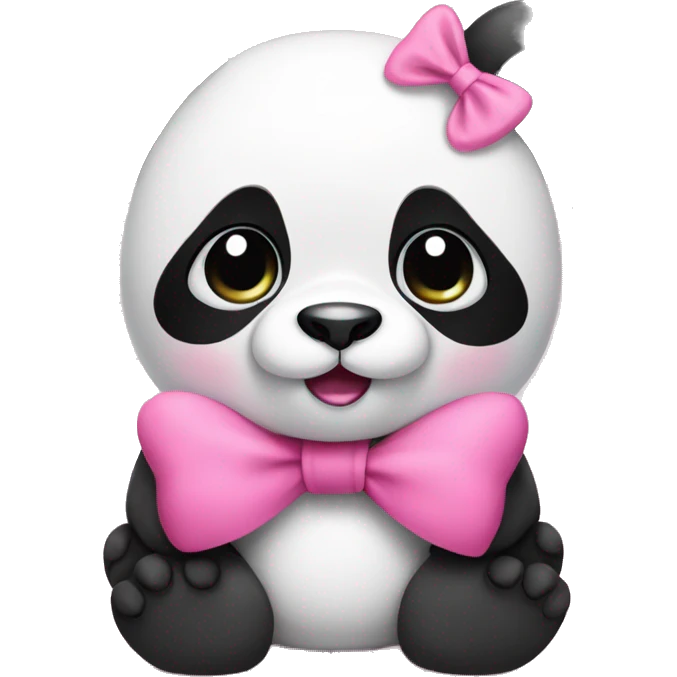panda with pink bow emoji