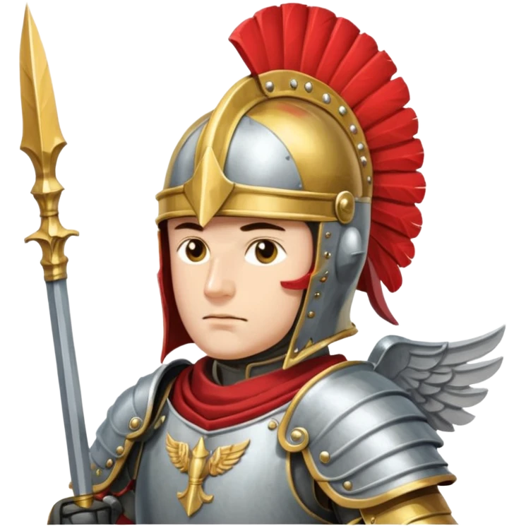 polish husaria miliatry unit, make him with a face like is the best fighter of all times emoji