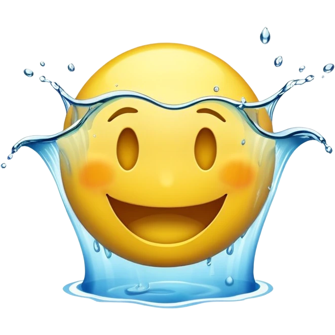 smiley face with water being poured down its throat emoji