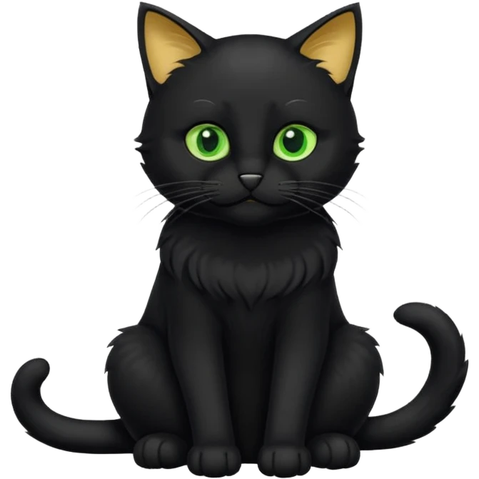 Chat noir peinture mignon assis emoji