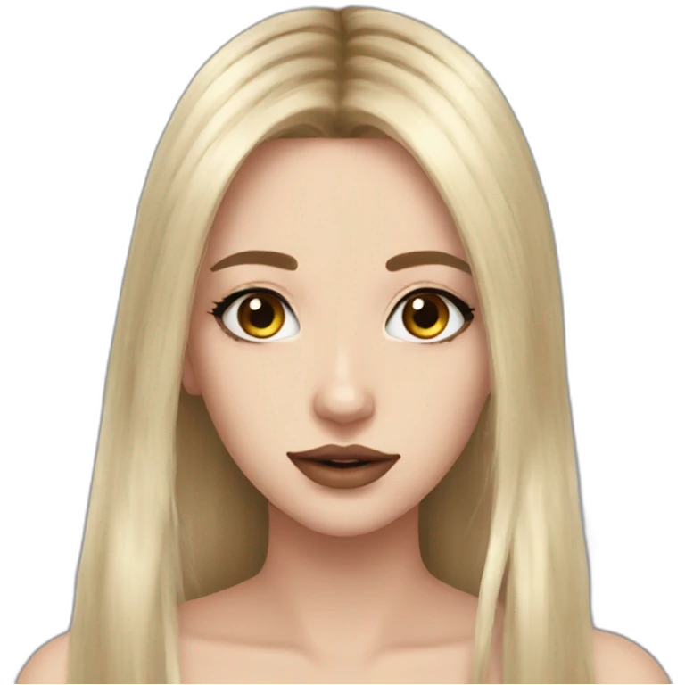 egirl long hair makeup emoji