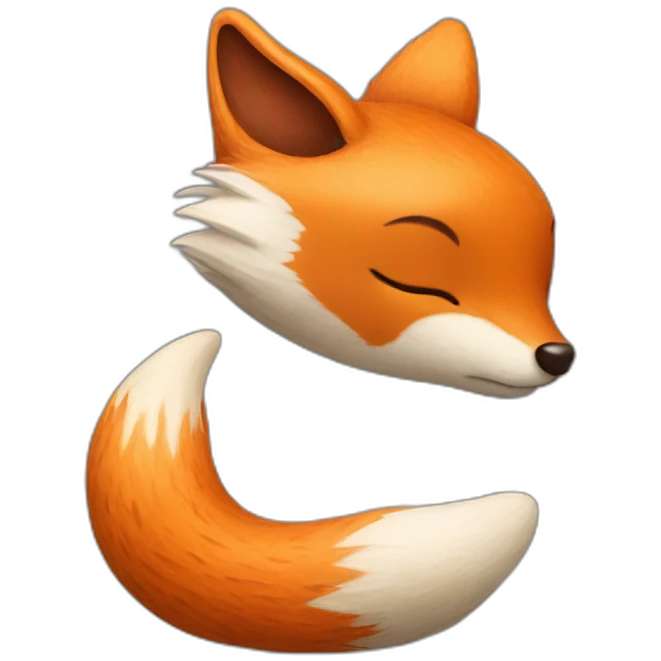 Fox and slug kissing emoji