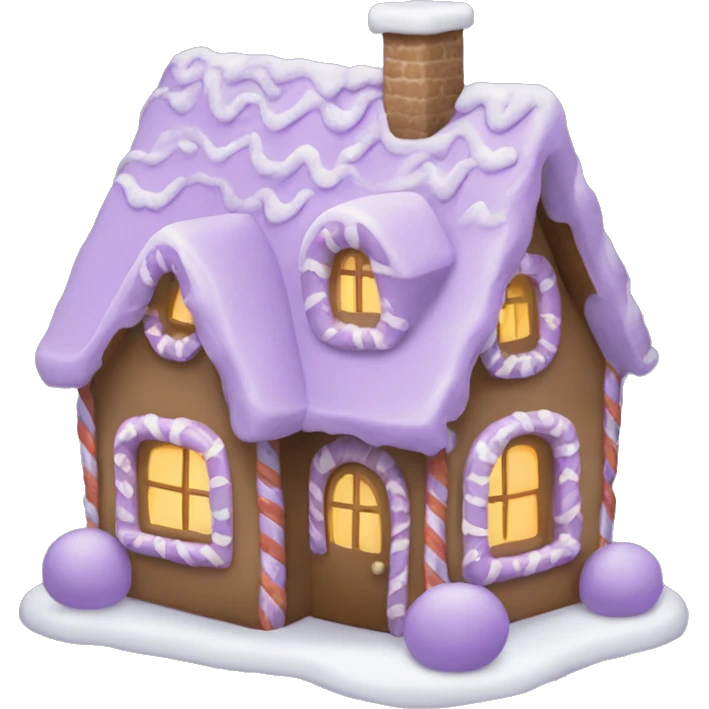 Cosy light purple gingerbread house  emoji