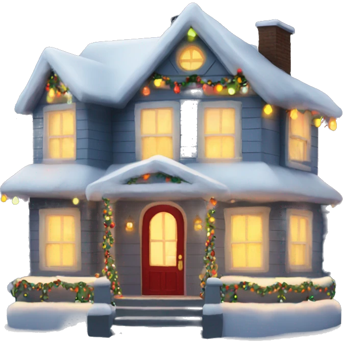 christmas home with lights emoji