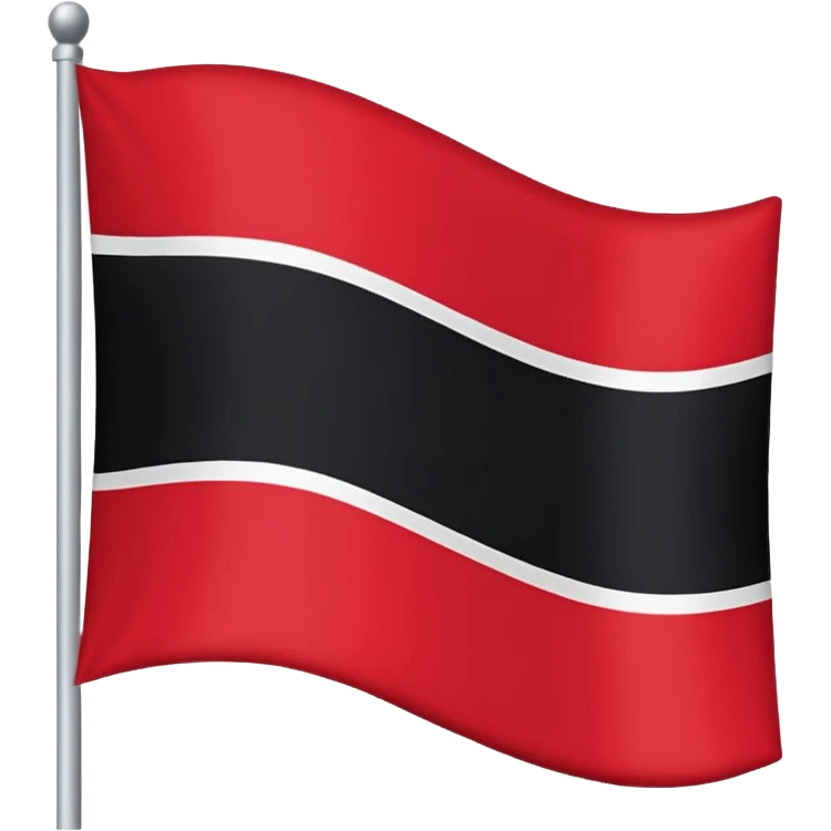 Gib mir eine Fahne die im wind weht mit 3 Farben in der reinginge von oben nach unten schwarz weiß rot emoji