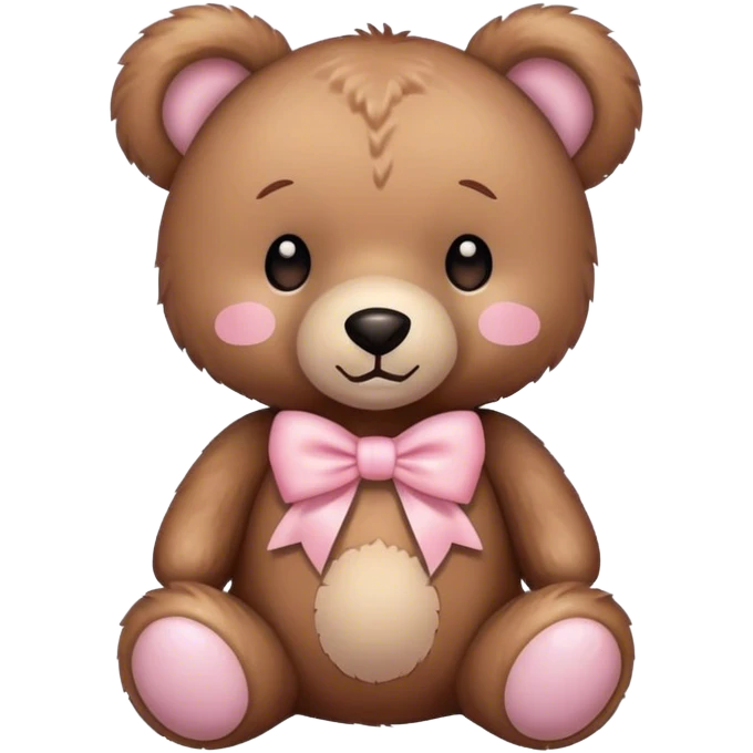 Teddy bear with light pink bow  emoji