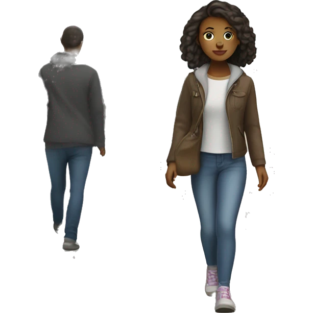 Girl walking through city emoji