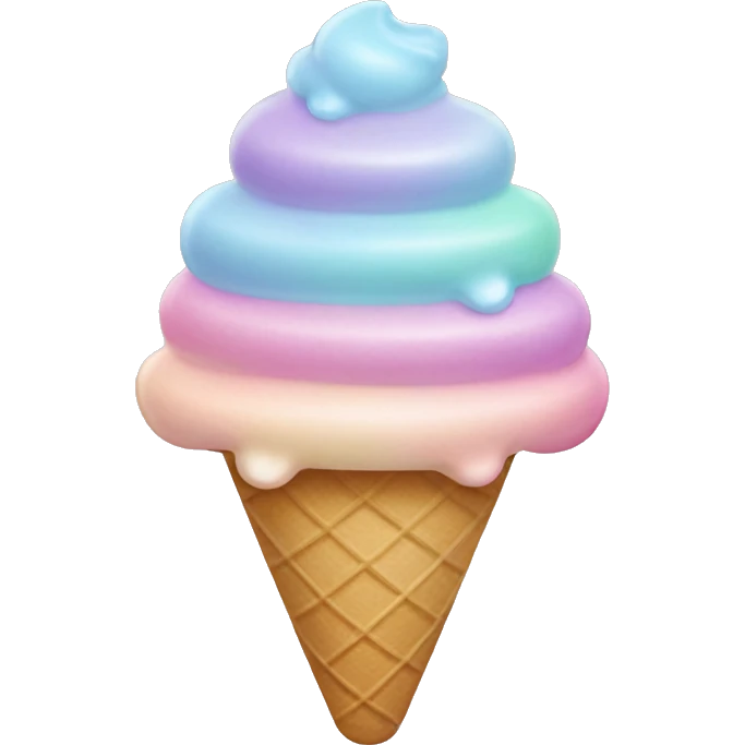 Pastel rainbow ice cream  emoji