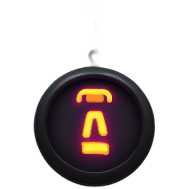 dark hanging sign with neon "away" text emoji