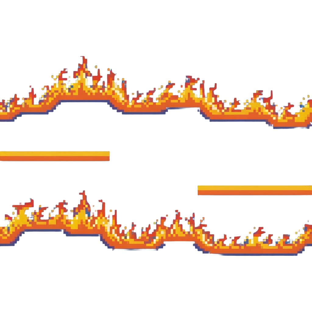 vertical line of fire, extending up and down, orange and yellow emoji