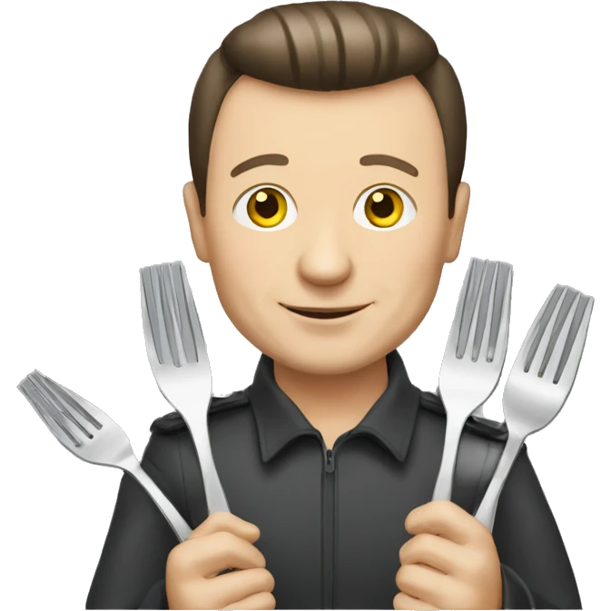 Oleg Lyashko with forks emoji