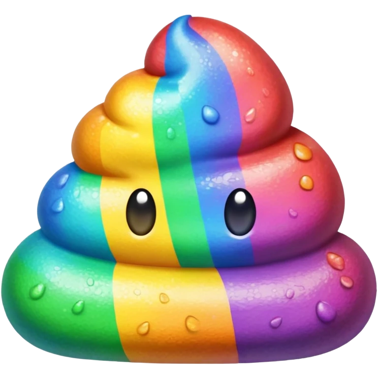 Rainbow poop emoji