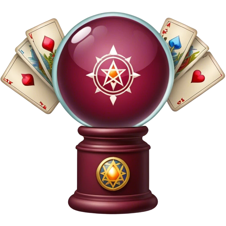 magic glass ball burgundy  tarot emoji