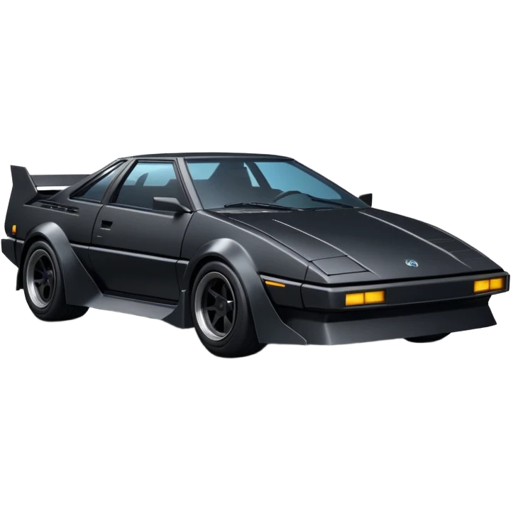  the animated series Batman aerodynamic opulent dark knight futuristic concept loosely based on Toyota 1986 AE86 flat long straight faceted mechanical body) winged stealthy street hot rod  emoji