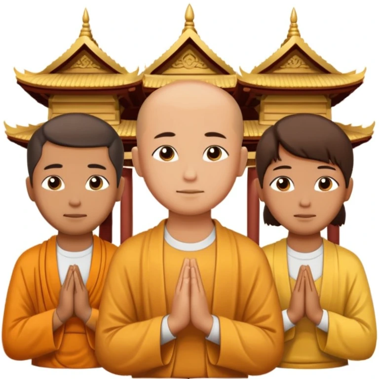 people praying in a Buddhist temple emoji