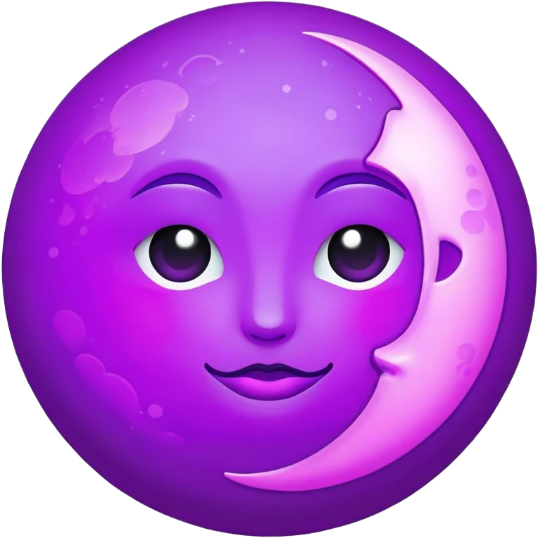 Neon violet moon emoji