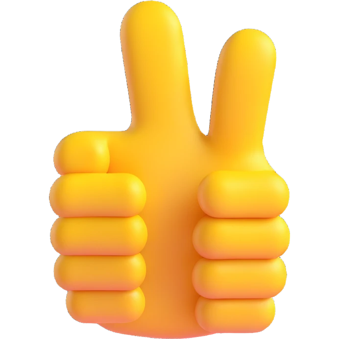 thumbs up, 3D emoji style emoji