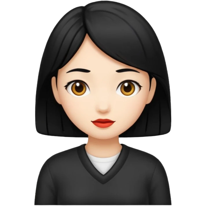 black hair girl emoji