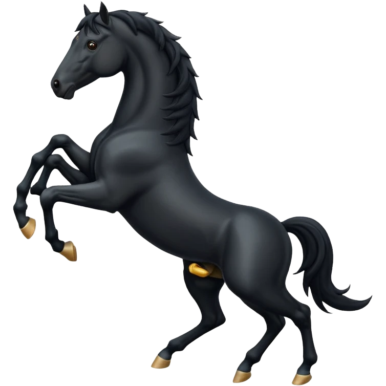 Black full horse two legs up emojis  emoji