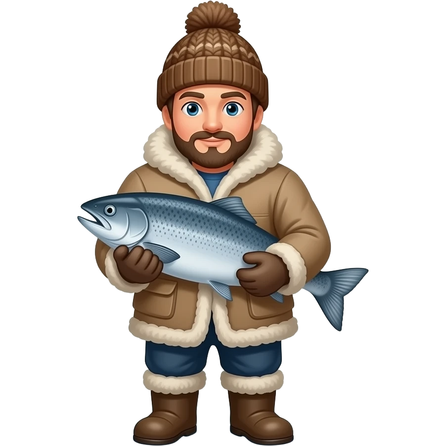 Arctic human holding fish emoji