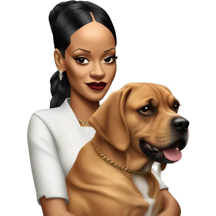 Rihanna on a dog emoji