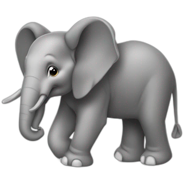 Éléphant sur souris sur escargit emoji