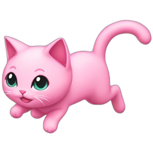 pink mew levitating emoji
