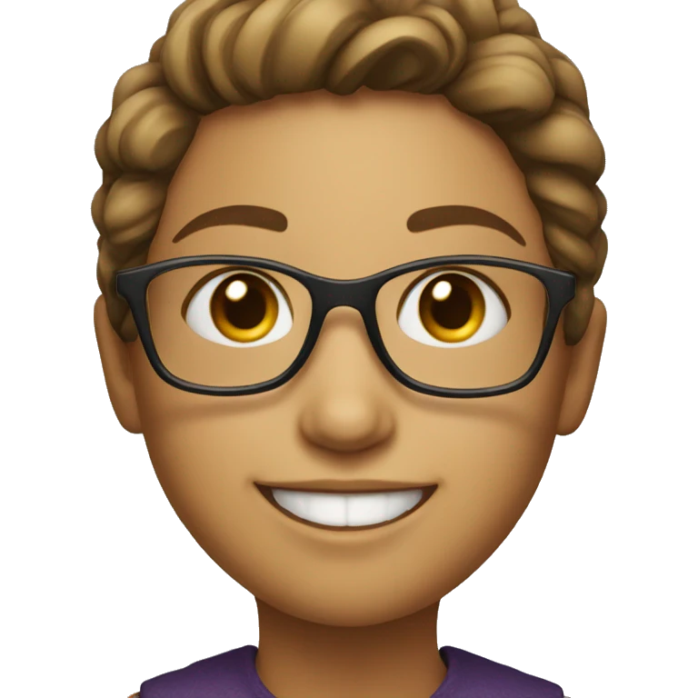 smiling girl with glasses emoji