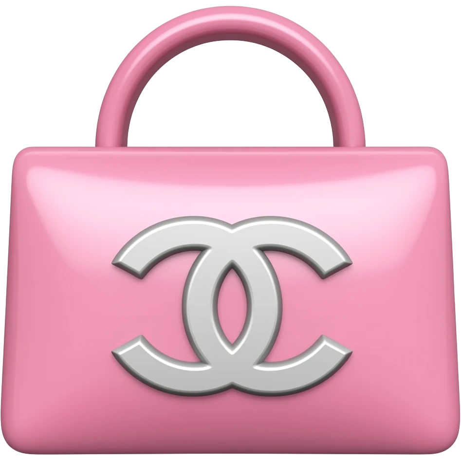 Pink Chanel bag with silver Chanel logo big hot pink emoji
