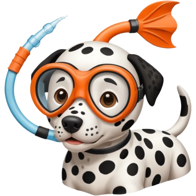 Dalmatian wearing a snorkelling  emoji