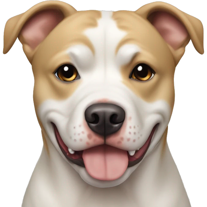 pit bull beige & white And Alaskan Malamute is nearby emoji