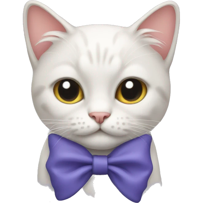 Cat wearing bow emoji