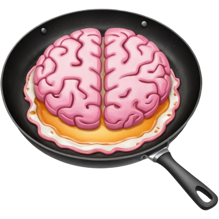 Brain in a frying pan emoji