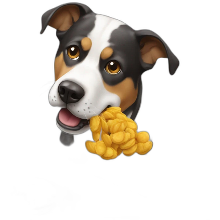 Chien qui mange des moules emoji