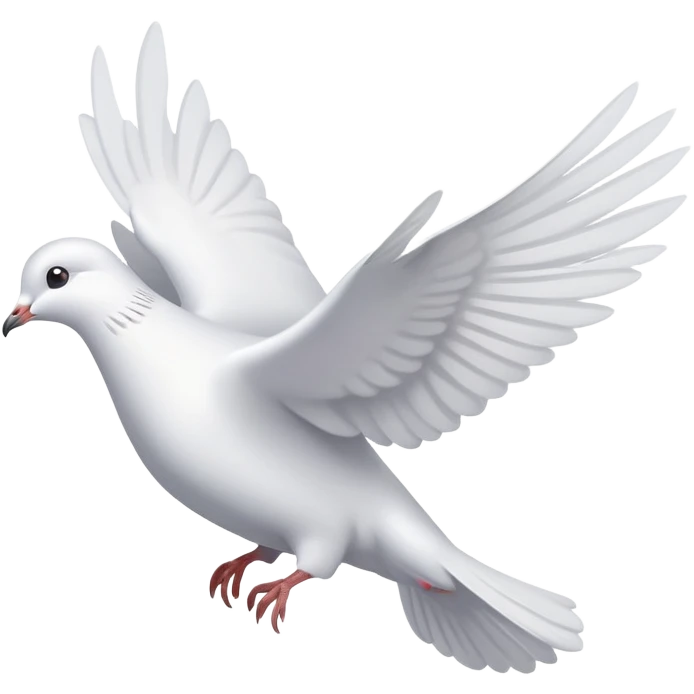 A postcard with a dove emoji