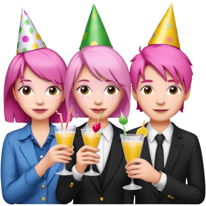 pink haired drink holders emoji