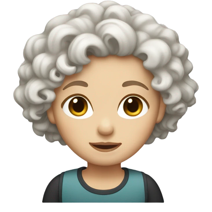 Curly white girl with short hair emoji