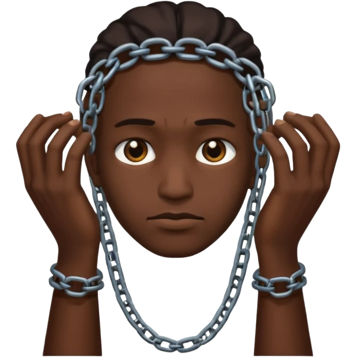 slavery chained hands and head emoji