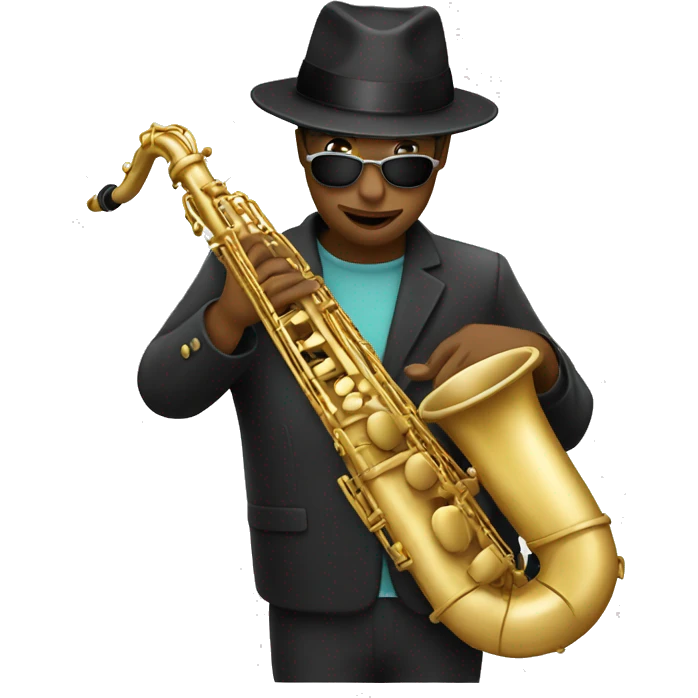 Cane con saxophone  emoji