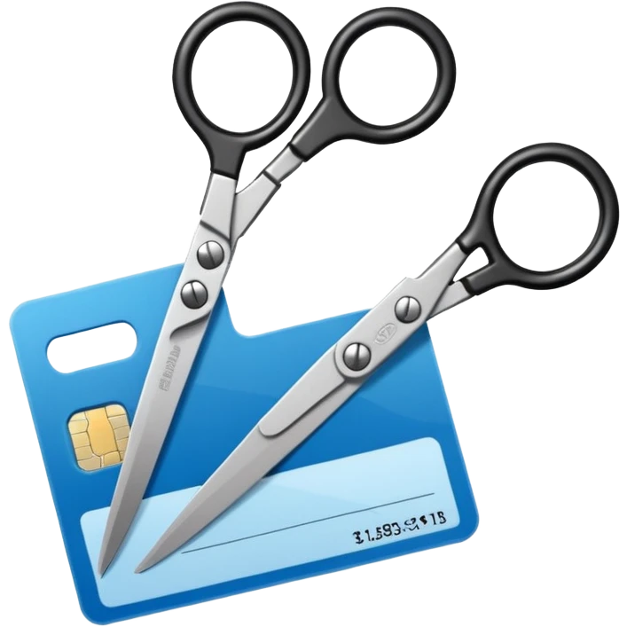 Floating black Scissors cutting in half an idf soldier ID card with a little chip in 2 parts emoji