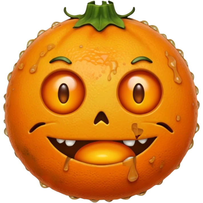 make the orange more scary and disgusting emoji