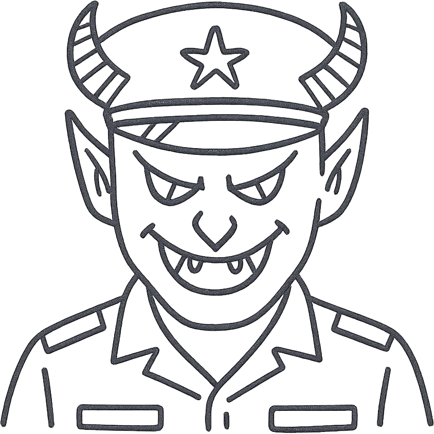 Militar con cara de diablo emoji