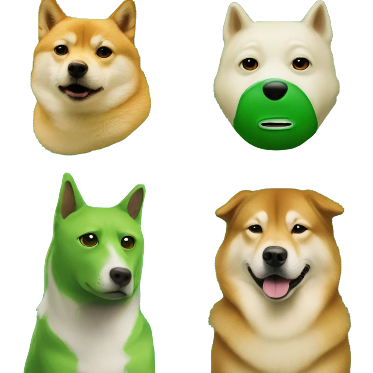 green elon mask looks like a doge and trump looks like a pepe  emoji