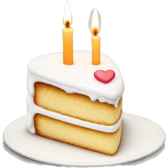 White heart shaped cake with candle emoji