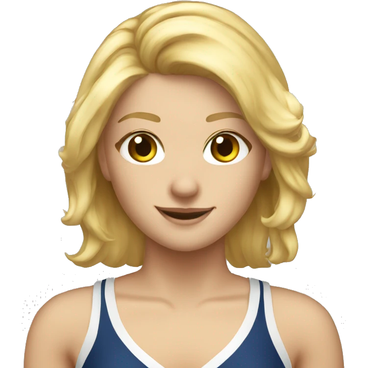 Caucasian blonde hair cheerleader emoji