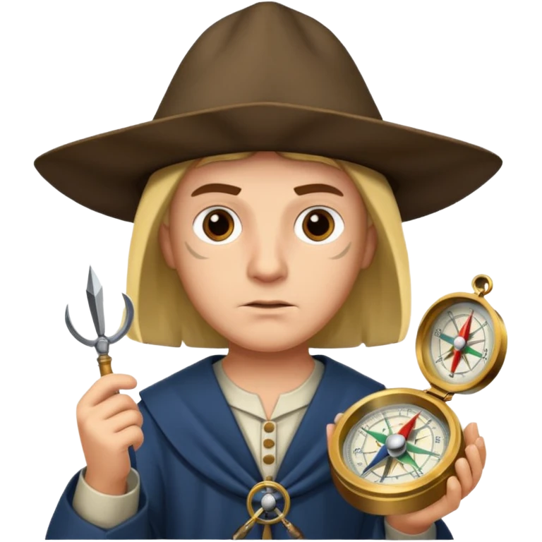 Columbus with compas emoji