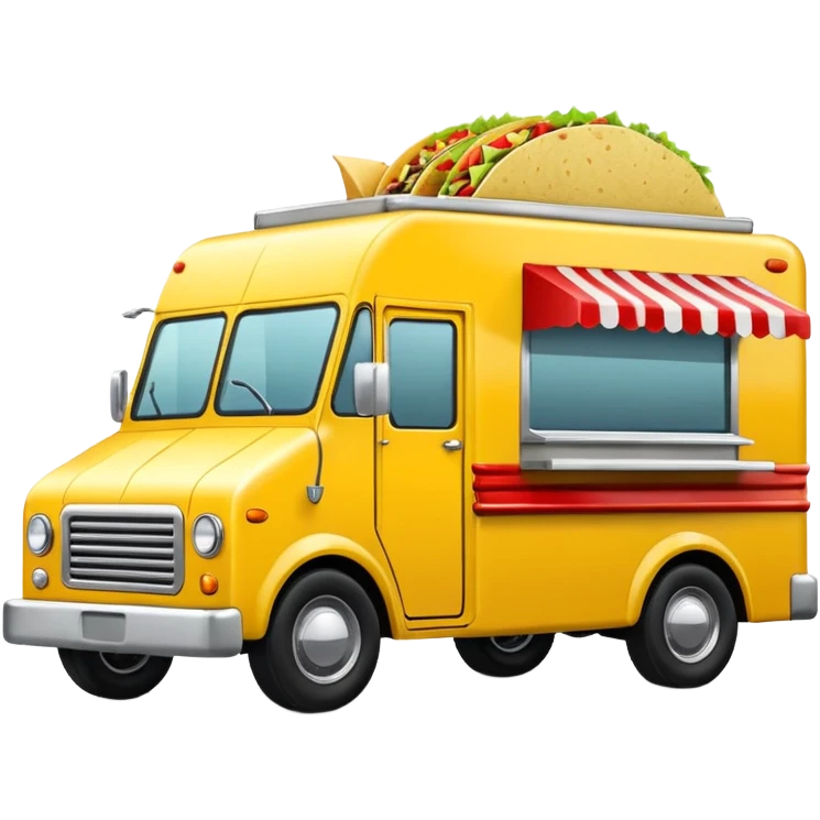 yellow tacos truck. emoji